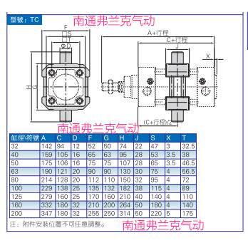 亚德客SI气缸附件中间耳轴支架F-SI160TC   F-SI200TC