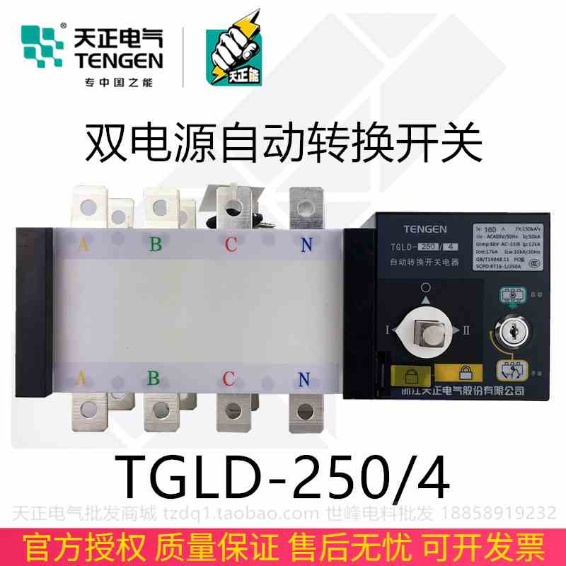 天正TGLD-250/4P双电源自动转换开关160A200A225切换隔离PC级380V