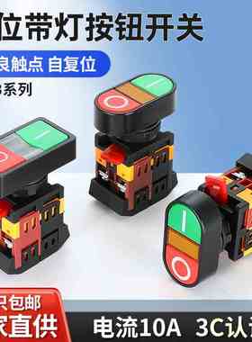 双位钮APBB-22N椭圆双头式带灯按钮开关PPBB双键双位AS-22高品质