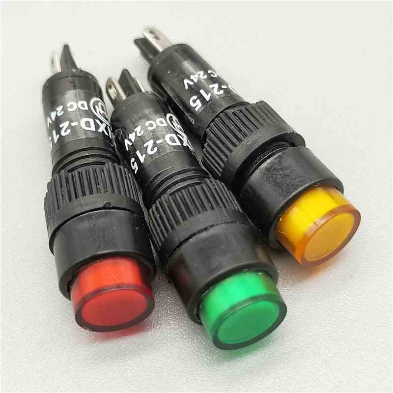 10个8mm开孔NXD-215塑料电源信号指示灯红绿黄12V 24V圆形微小型
