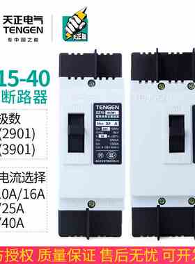 天正 DZ15-40/3901塑壳断路器3P空气开关32A25A20A16A40A三相380V