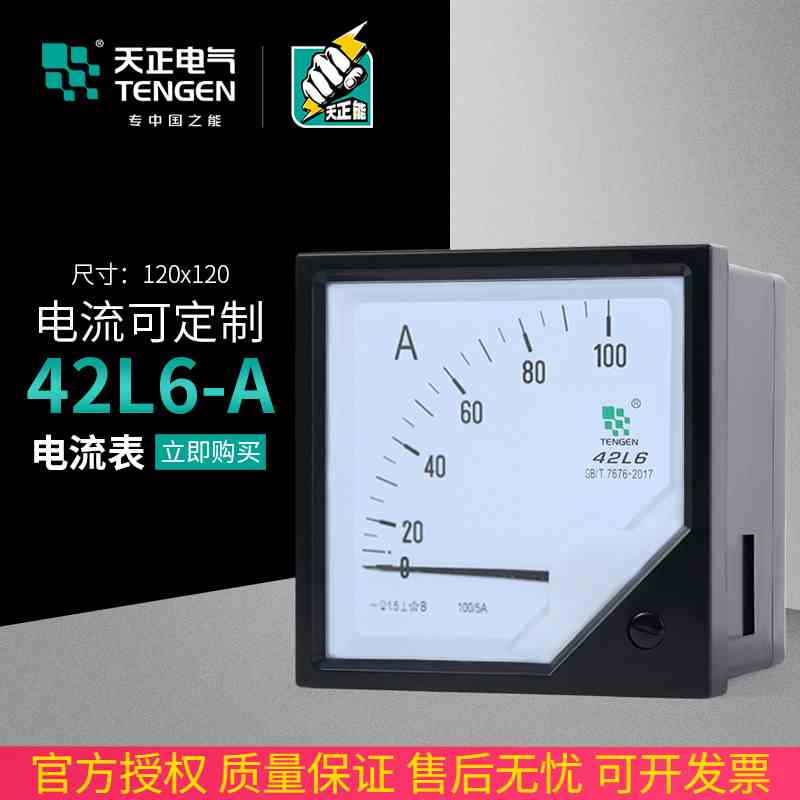 天正42L6-A交流指针式电流表400/75/150/600/100/200/300/1000/5A