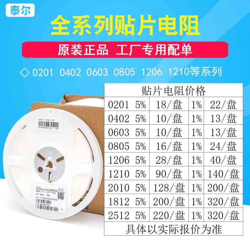 0603 0805 1206 5% 1%贴片电阻51R 100欧 200R 1K 2K 10K 47K 1M
