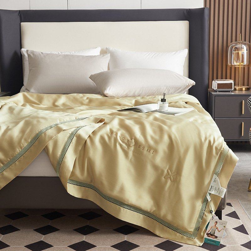 镂空宽边兰精天丝蚕丝蛋白夏被夏凉被丝滑裸睡凉感轻薄空调被,床上用品,化纤被,淘宝优惠券,粉丝福利购,淘宝优惠卷