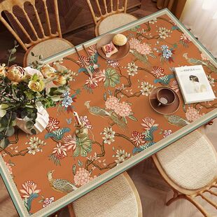 美式餐桌垫皮革PVC防水防油免洗茶几桌布岛台桌垫长方形耐脏台布