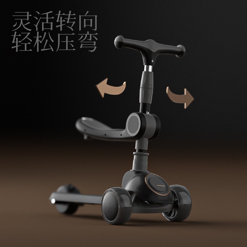 儿童滑板车1到3-6到12岁三合一可坐骑宝宝小男孩踏板车可坐可骑