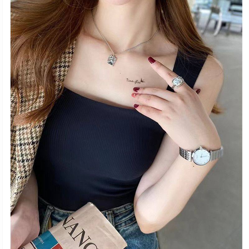 无痕方领背心宽肩百搭冰丝防走光时尚少女网络直播款可外穿内衣女,女士内衣/男士内衣/家居服,吊带/背心/T恤/打底/肌底衣,淘宝优惠券,粉丝福利购,淘宝优惠卷