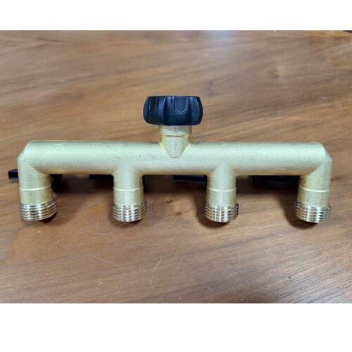 源头厂亚马逊黄铜4通分水分流器四出水分配器洗衣机配件龙头接头