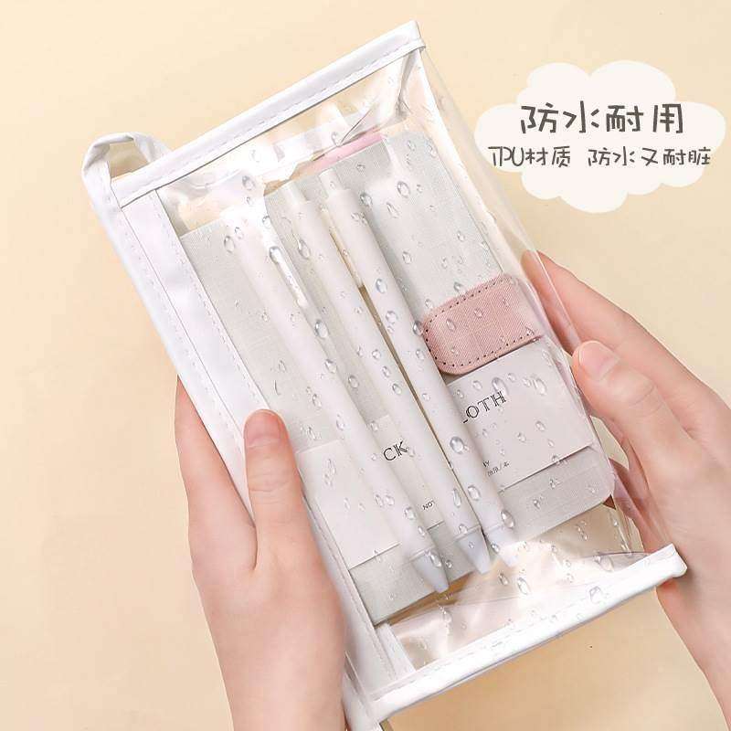 透明笔袋大容量女ins简约初中生高颜值高中生小学生三角化妆包袋,文具电教/文化用品/商务用品,笔袋,淘宝优惠券,粉丝福利购,淘宝优惠卷
