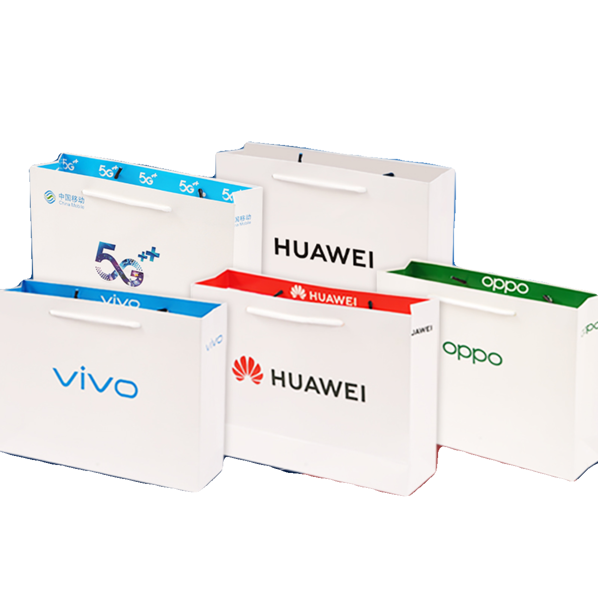 手机纸袋适用于华为oppo移动vivo荣耀手机店包装袋子手提纸袋定做