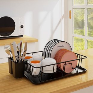 厨房置物架碗碟架碗盘架单层碗架台面多功能橱柜内碗筷收纳沥水架