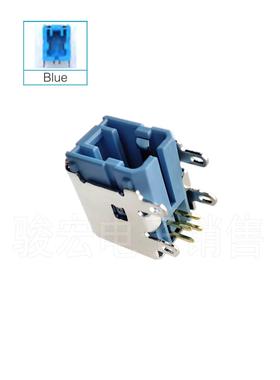 日本HTK汽车LVDS高速信号连接器HSL车载1A插口母座4芯卧式蓝色USB