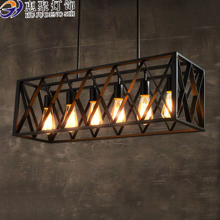 北欧艺术创意个性复古灯具酒吧台工业风美式铁艺餐厅灯铁艺吊灯