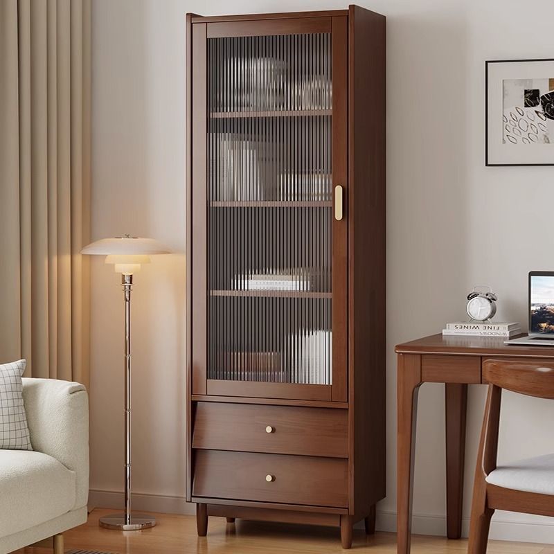 实木书柜落地多层收纳柜可视化储物柜餐边柜客厅卧室置物柜