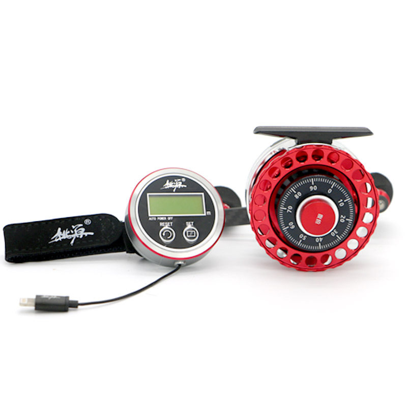 2018新款桃源HK65数显缓降筏钓轮带背光带泄力微铅全金属计数渔轮