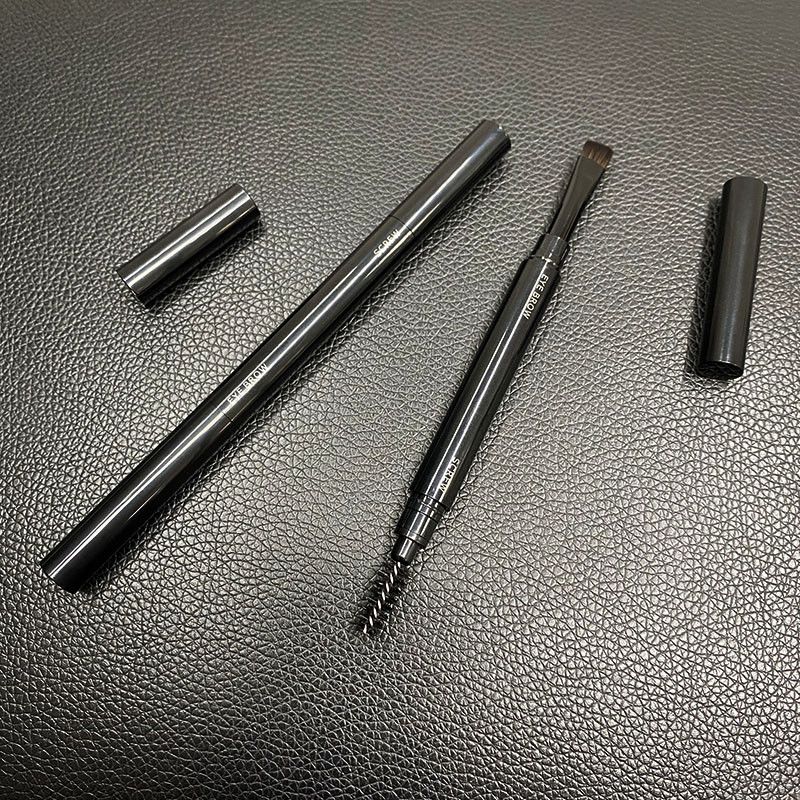 初学者便携带盖双头化妆眉刷斜角修眉粉刷单支梳理眉毛专用刷