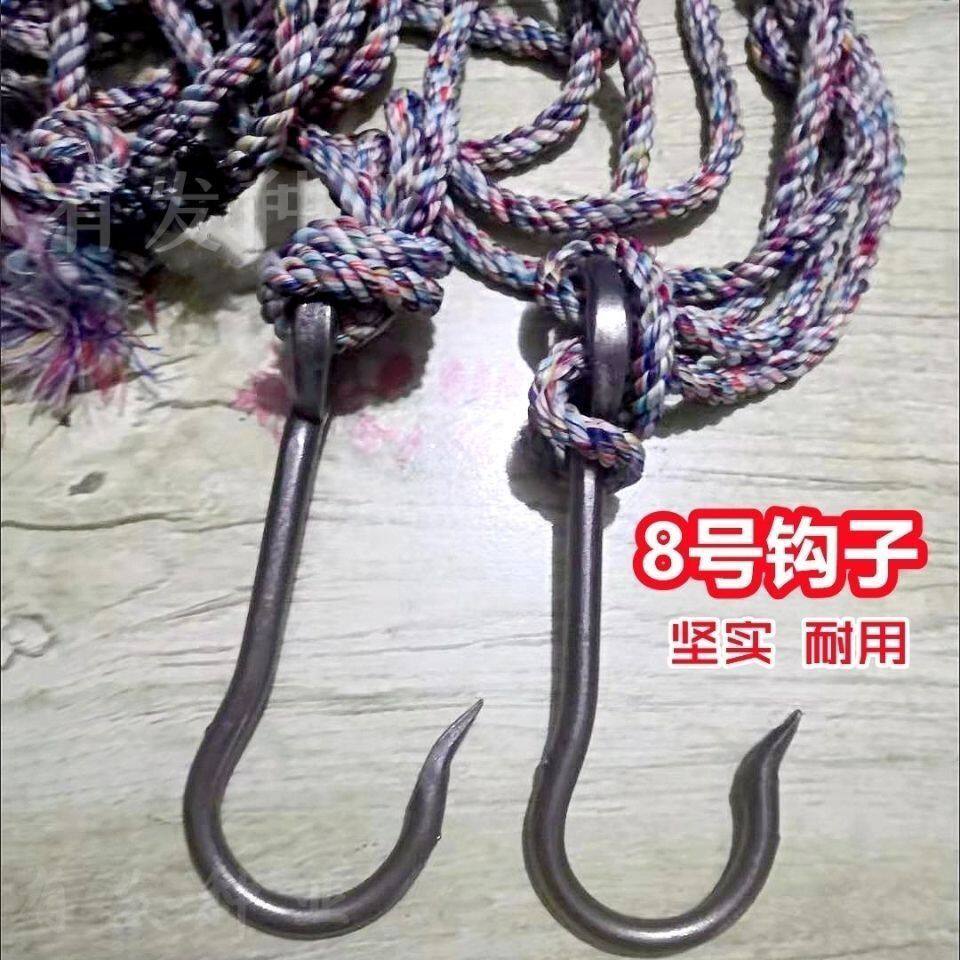 八号S型钢扁担钩子挑水挑土园林工地吊钩铁钩配套绳具