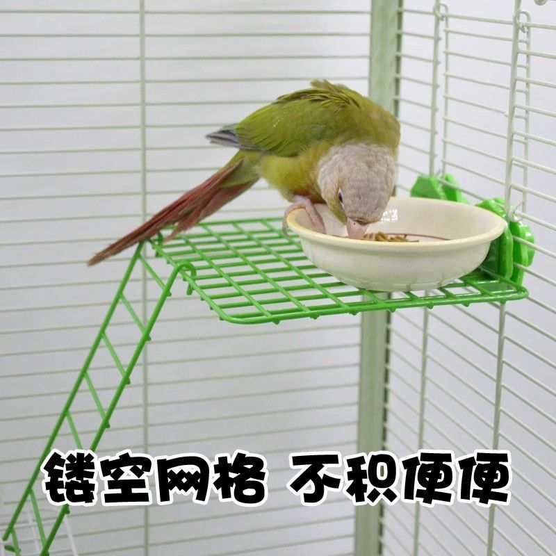 鸟笼空间扩充鹦鹉站台跳台攀爬梯站网互动吃喝休息笼内配件用品