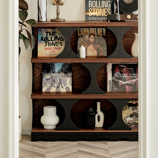 哈迪德柜子复古实木展示柜餐边柜玄关柜客厅书柜书架置物装饰柜