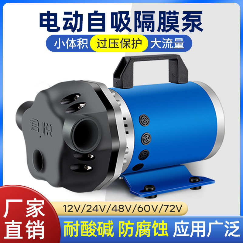 君悦水泵500W大流量吨桶加药泵自吸泵抽水泵隔膜泵