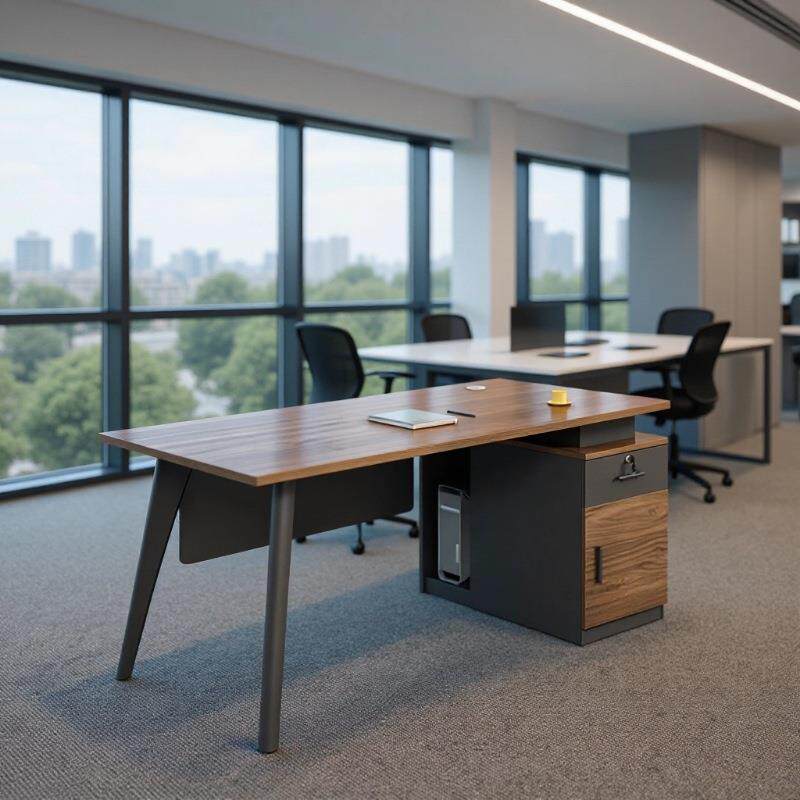 职员办公桌椅组合简约现代单人1.4米台式电脑桌子经理办公室小型