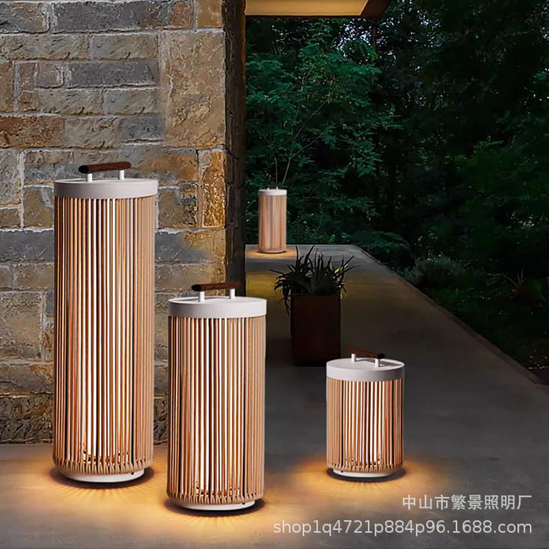 户外防水太阳能编织草坪灯
