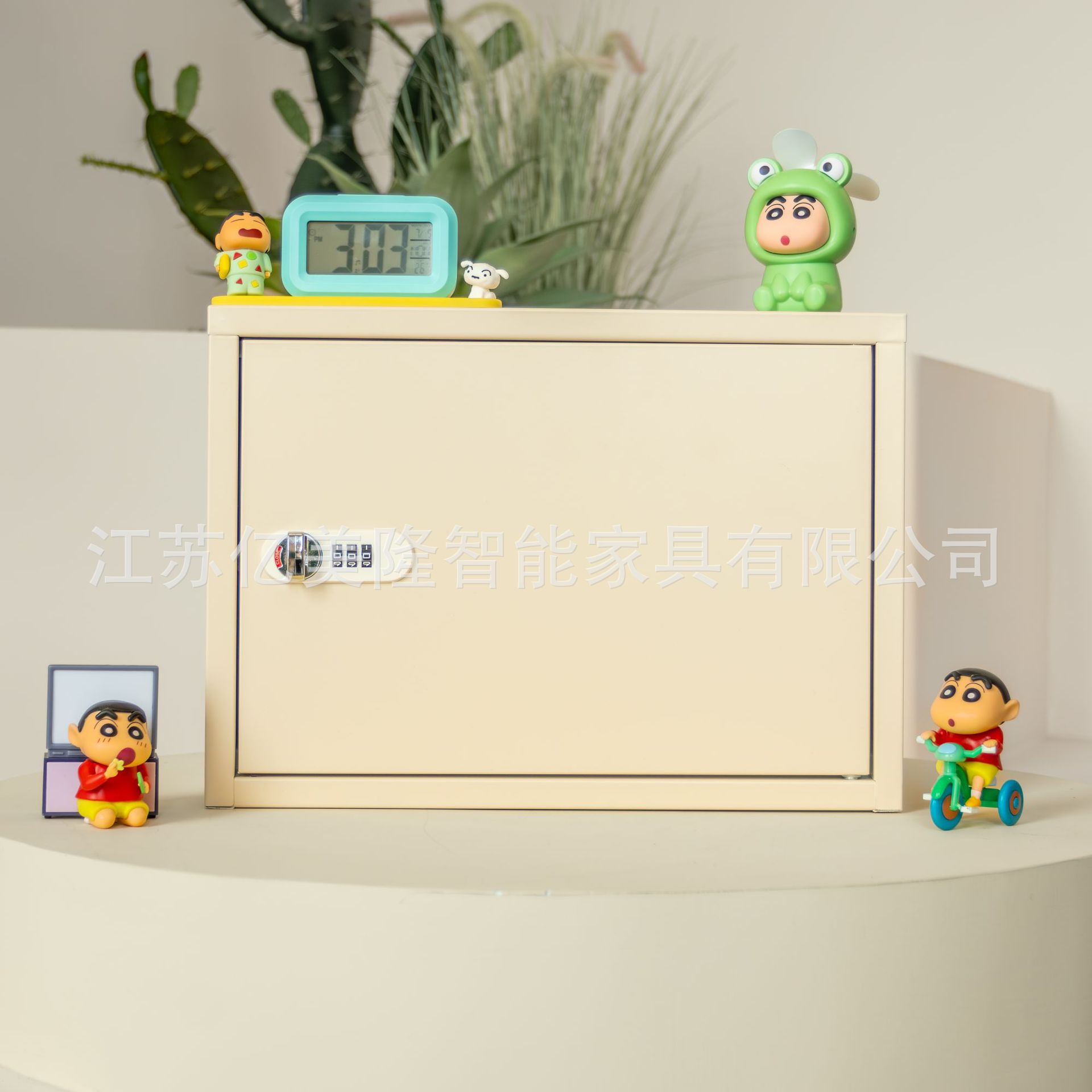 新款桌面铁皮柜带锁小箱子防盗办公家用桌上密码箱收纳柜铁皮柜