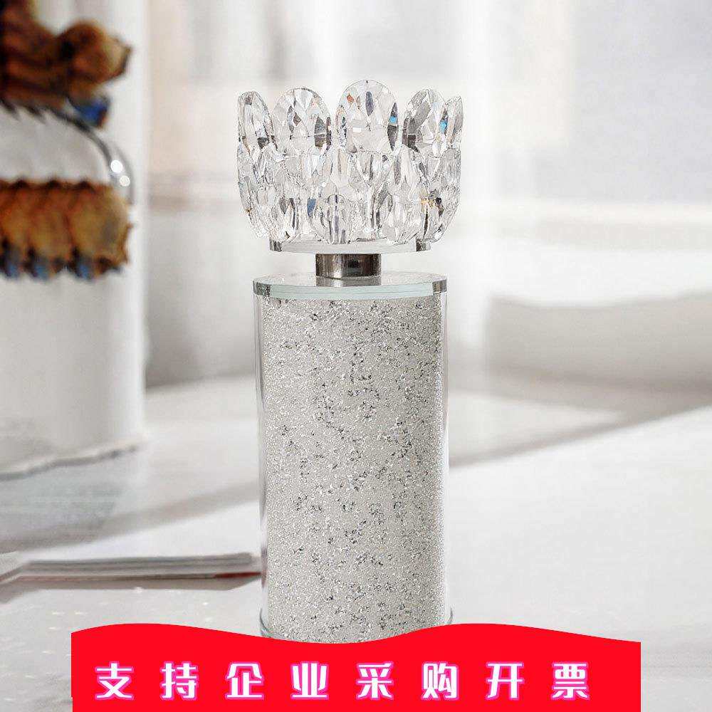 新款创意精致旋转灌钻水晶烛台家居装饰品家居摆件烛台直销