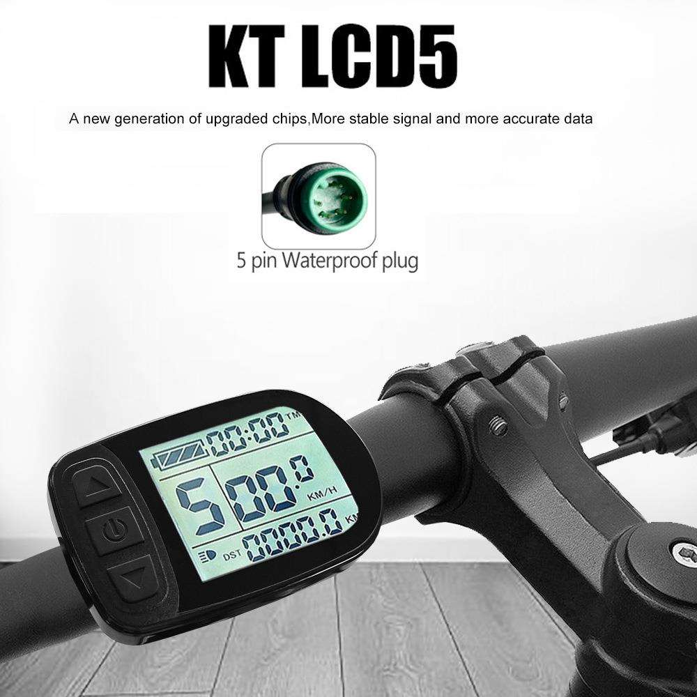 热销自行车改装电动配用昆腾KT-LCD5液晶仪表/防水接头