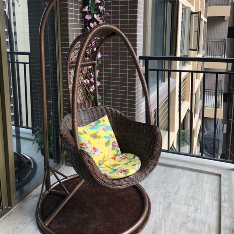 真藤吊篮吊椅摇摇椅阳台卧室秋千摇椅室内庭院藤编织摇篮藤椅吊床
