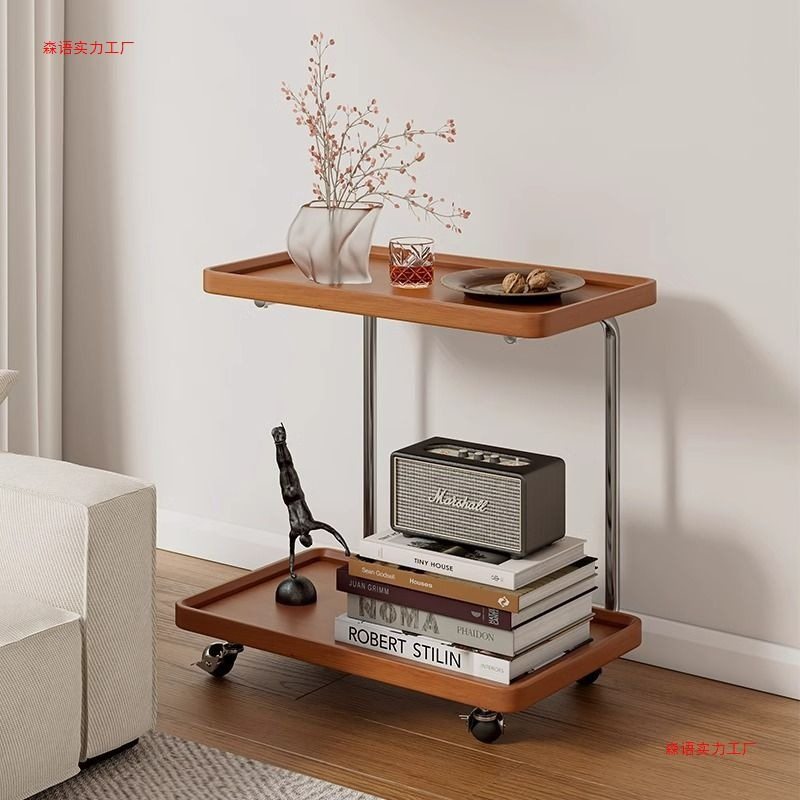 沙发边几可移动小推车卧室置物架客厅家用便携式简约双层床头柜,电子元器件市场,电线扎带/束线带,淘宝优惠券,粉丝福利购,淘宝优惠卷