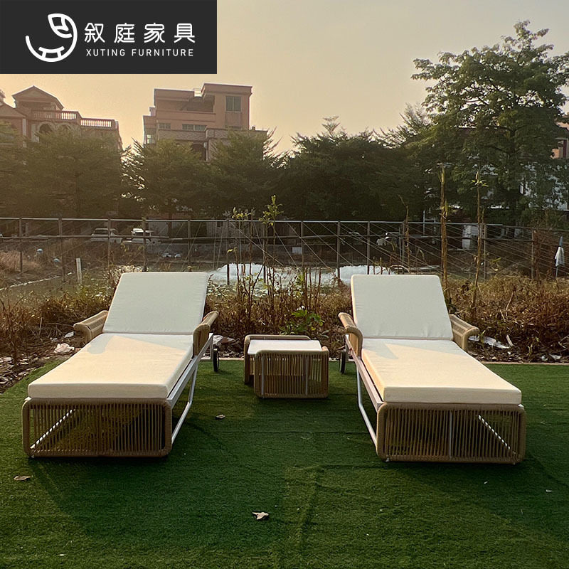 户外现代简约沙发椅花园庭院露天防雨防晒铝合金编藤沙发家具组合