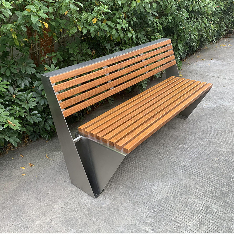 户外公园椅防腐实木靠背长椅休闲公共座椅景区小区排椅庭院长条凳