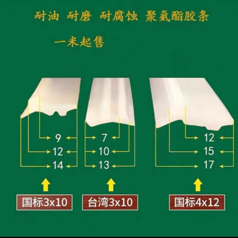 数控设备3*10密封胶条国产4*12钢板护罩盖板刮油耐磨聚氨酯条