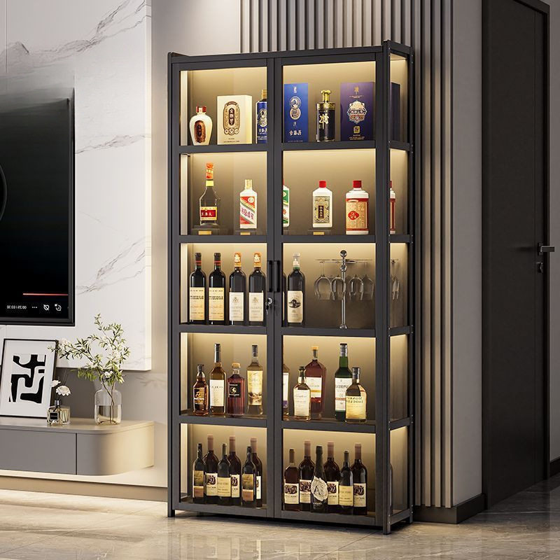 酒柜展示柜家用客厅2024新款靠墙置物架现代简约小型白酒储藏柜子图片