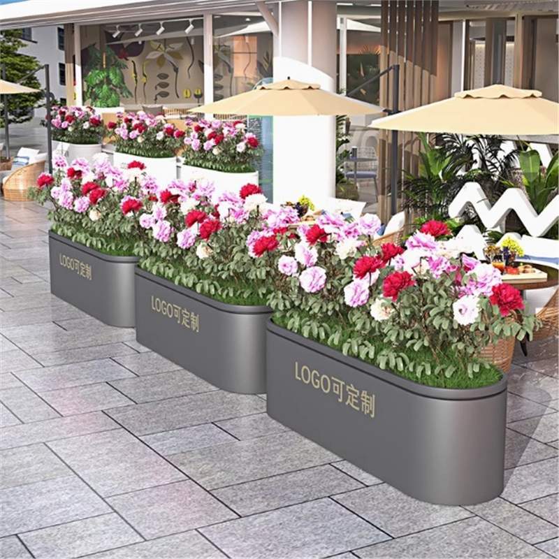 户外不锈钢花箱座椅组合