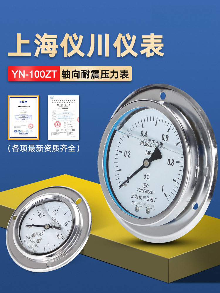 上海仪川耐震充油轴向压力表图片