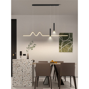 意式极简现代简约饭厅主灯餐桌灯创意灯具长条一字型餐厅吊灯