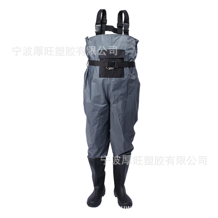 外贸尼龙pvc下水裤腿裤钓鱼服分体雨衣围裙防水服装插秧鞋水鞋