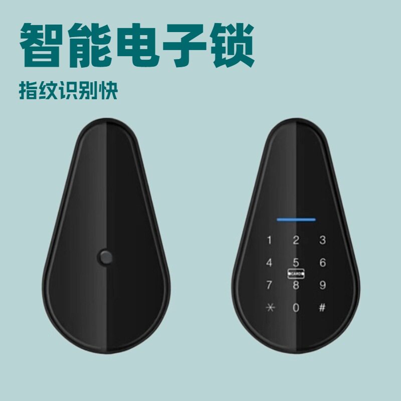 跨境涂鸦通通智能电子指纹门锁带刷卡钥匙密码APP三杆球形锁