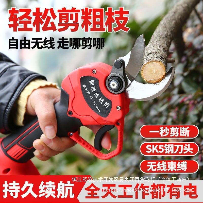 进口德国电动修枝剪果树剪刀充电式园林锂电剪刀粗枝剪树枝电剪刀