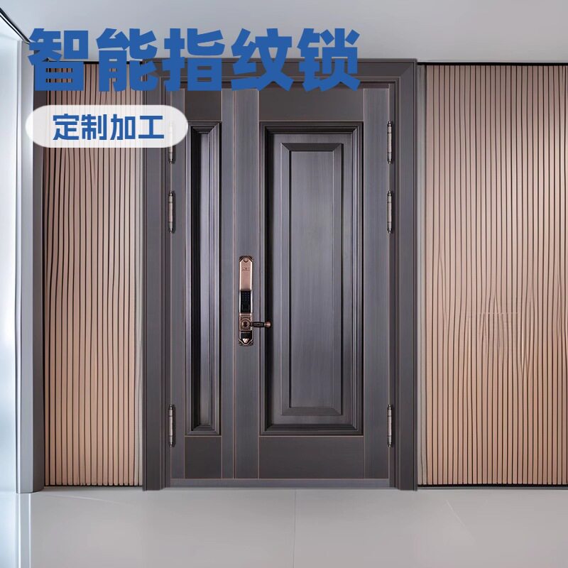 高端铸铝欧式指纹密码防盗门锁