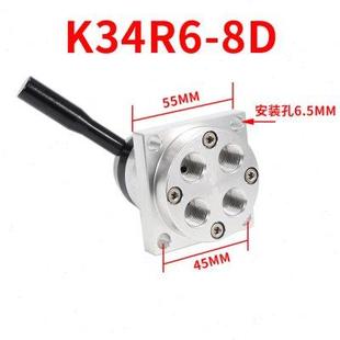 气动开关手动阀气缸三位四通手转阀K34R6 8L控制换向手扳阀