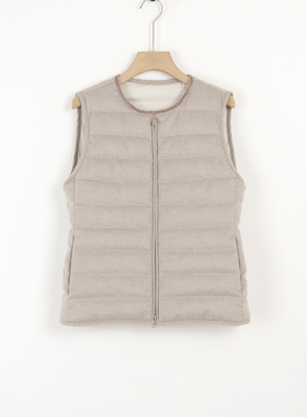 华人杰-骆驼绒羊毛真丝鹅绒羽绒马甲羽绒服HWG5MJ001