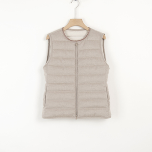 华人杰 骆驼绒羊毛真丝鹅绒羽绒马甲羽绒服HWG5MJ001