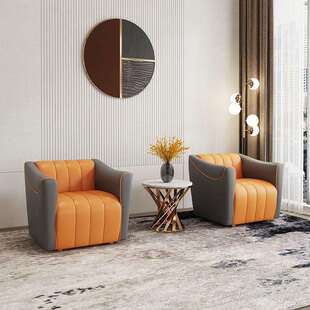 轻奢酒店大堂沙发椅商务休息区接待卡座售楼处会客洽谈阳台组合