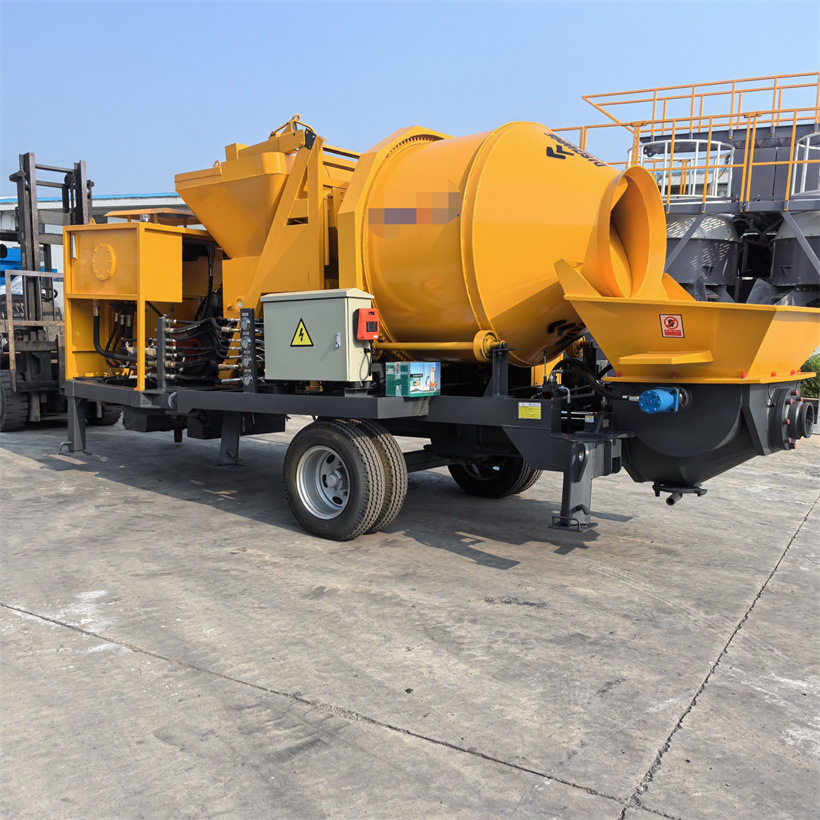 柴油式搅拌泵送一体机 柴油机混凝土搅拌泵 小型滚筒搅拌带地泵