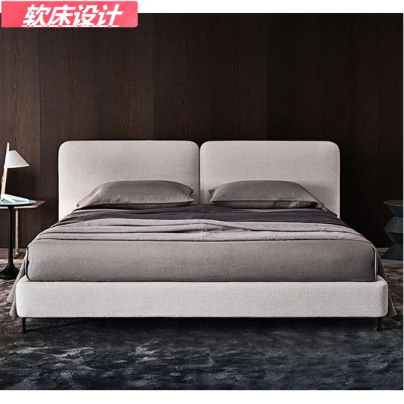 QS里夫斯ECHOCASA意式极简主卧别墅后现代软床双人床港式大平层轻