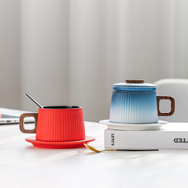 悠然日式复古咖啡杯碟套装创意茶咖杯拉花杯子家用高档精致泡茶杯