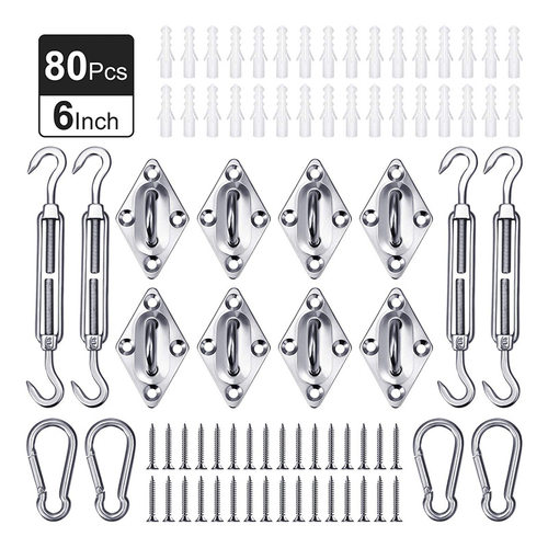 304不锈钢遮阳帆配件Shade accessories 菱形门扣花篮螺丝6mm